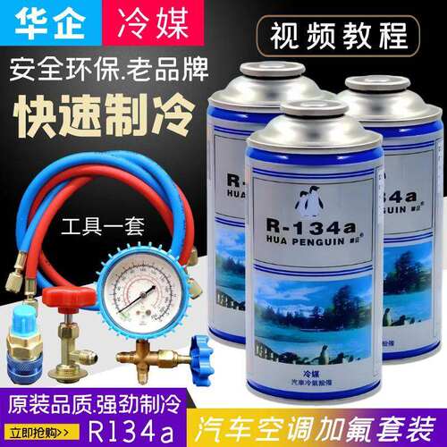 汽车R134a雪种空调制冷剂环保车用冷媒氟利昂加氟工具套装堵漏剂