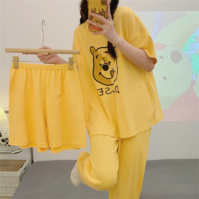 卡通纯棉圆领套头家居服女可外穿