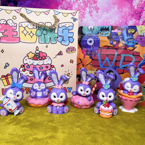 茶话会露露系列盲盒可爱兔星黛露甜品治愈系手办桌面模玩摆件礼物