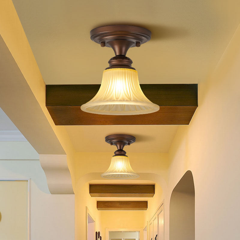 美式单头吸顶灯过道灯走廊灯阳台灯玄关灯led入户灯衣帽间灯复古
