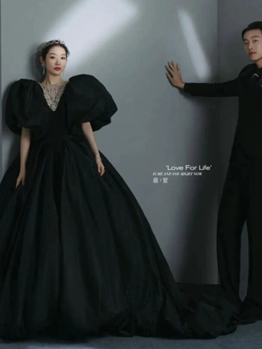 Ретро свадебное платье, черная мини-юбка, французский стиль