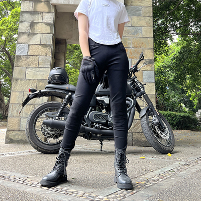 MOTO LANG摩托车骑行裤女生骑士机车裤弹力显瘦四季通用防摔修身