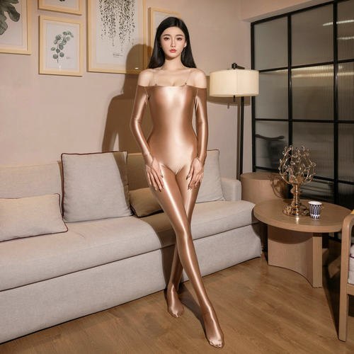 长袖大领口吊带弹塑身裤袜女生性感长款油亮丝滑紧身连身衣连体衣