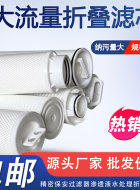 40寸大通量滤芯大流量折叠滤芯电厂垃圾渗透液中水回用超滤前置芯