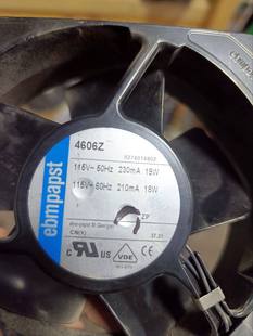 ebmpapst 115V 12038 18W交流金属散热风扇 4606Z
