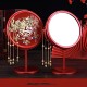 婚庆镜子用品结婚喜庆梳妆镜子新娘陪嫁红色镜子台式 化妆镜中式 镜