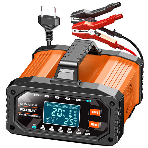 FOXSUR 0.5A-20A便携式ATV摩托车汽车电池充电器跨境12V24V充电器