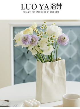 北欧陶瓷花瓶客厅玄关电视柜家居品摆件干花插花瓶装饰ins风家居