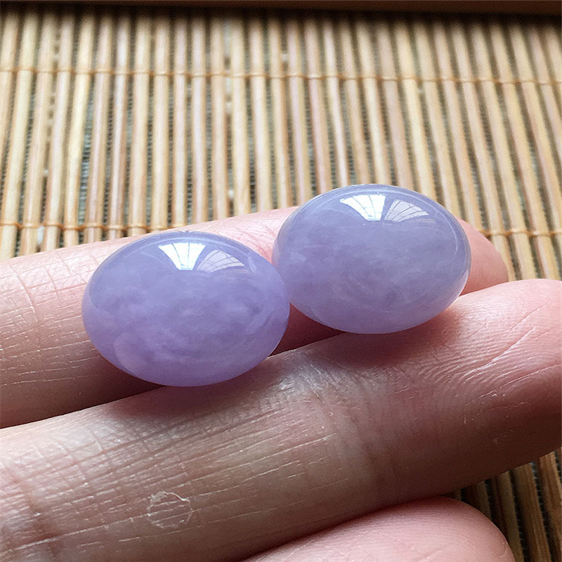 天然正品缅甸翡翠冰糯种紫罗兰圆