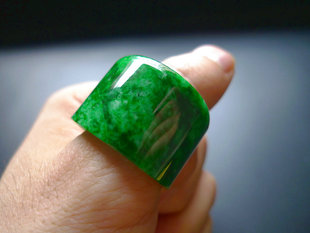 缅甸天然A货翡翠花青玉戒指男女款指环男士干青铁龙生玉扳指玉器