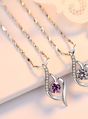 四叶草日韩风百搭银项链送女友