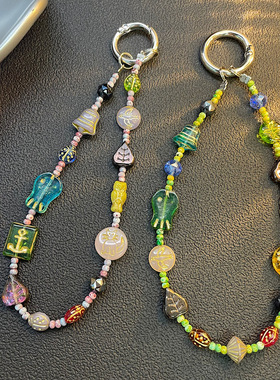 链原创自制挂链手工diy串珠挂绳百搭钥匙链ccd相机挂饰