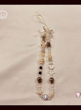 复古星星蝴蝶结ccd相机手绳diy手工串珠拍立得挂绳壳挂件防丢