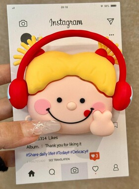 卡通立体可爱戴耳机coco女孩适用AirPods4保护套AirPodsPro苹果耳机套airpods无线蓝牙3代新四代防摔硅胶潮新