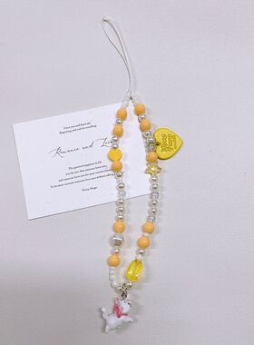 卡通手工串珠百搭系清新可爱少女玛莉猫手机挂件ccd相机挂链女款