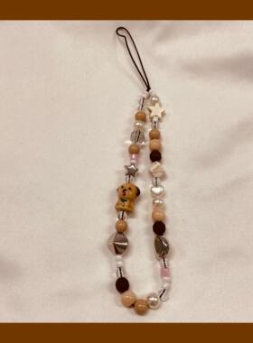 奇异珠小狗ccd相机手绳diy珠子复古链挂绳壳挂件可爱防丢