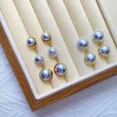 特价 防敏925银针宋锦DIY耳环底胚铜镀金圆形耳钉diy饰品配件材料