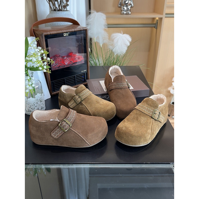 冬季加绒厚底绝美全包勃肯鞋博肯