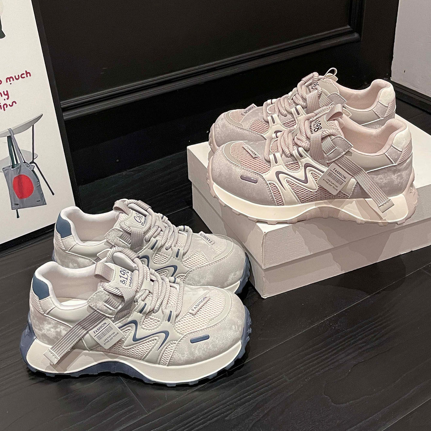 轻便防滑~老爹鞋女款显脚小休闲运动鞋2026春新款软底阿甘德训鞋,女鞋,时尚休闲鞋,淘宝优惠券,粉丝福利购,淘宝优惠卷