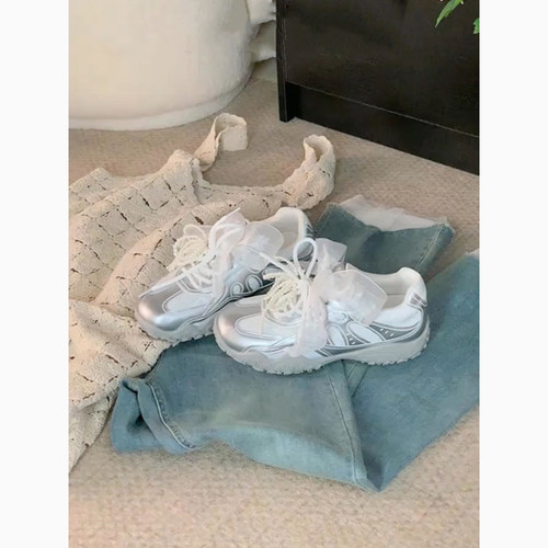 蕾丝珍珠休闲德训鞋女软底阿甘鞋