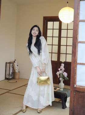 TYANG贰羊设计【雾花】国风新中式禅意气质刺绣宽松连衣裙女秋夏