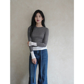 国风新中式 沉香 简约撞色无缝拼接收腰上衣 现货7折 贰羊设计