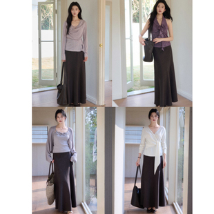 天丝棉高级感微鱼尾半身裙女修身 气质高腰长裙子 泊野 贰羊设计