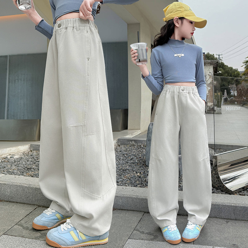 女童弯刀阔腿裤春秋装2026新款中大童洋气百搭休闲长裤初中生裤子,童装/婴儿装/亲子装,裤子,淘宝优惠券,粉丝福利购,淘宝优惠卷