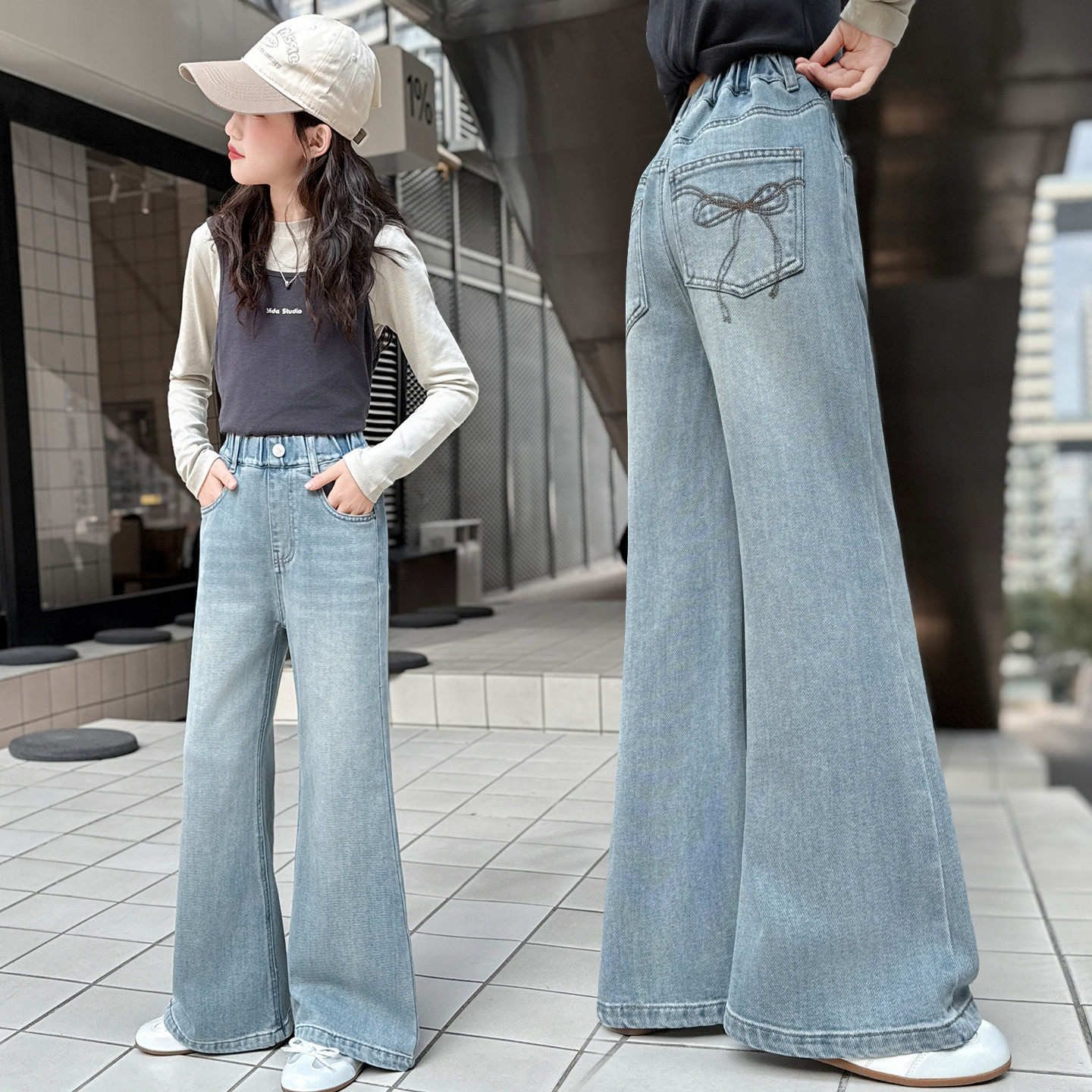 弹力女童春装牛仔喇叭裤外穿2026新款中大童微喇裤中学生百搭裤子,童装/婴儿装/亲子装,儿童牛仔裤,淘宝优惠券,粉丝福利购,淘宝优惠卷