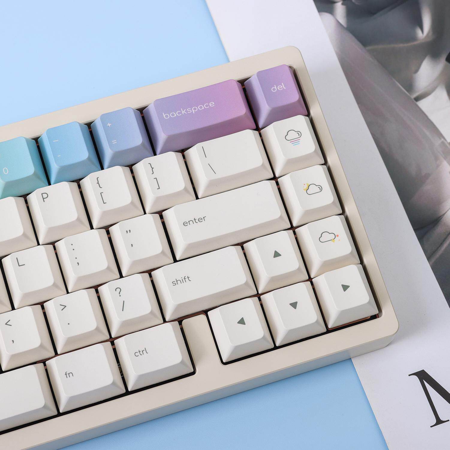 MINIMALIST RAINBOW AFTER RAIN KEYCAPS PBT FIVE-SIDED SUBLIMATION MOA ORIGINAL MECHANICAL KEYBOARD KEYCAPS WOOTING