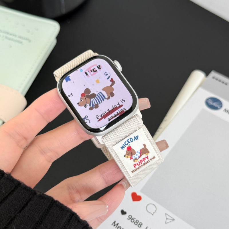 适用iwatch表带编织s11苹果手表表带applewatch9弹力s10尼龙8/7代