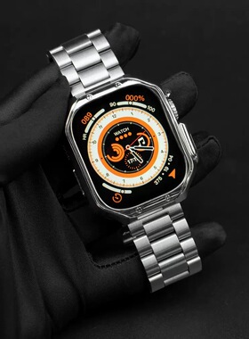 适用applewatch三株细款金属不锈钢苹果手表表带iwatchs11/1098SE