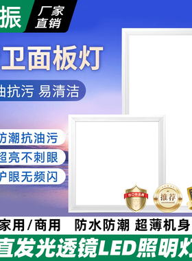 集成吊顶led灯卫生间铝扣板嵌入式30x30x60x60x300x600平板灯