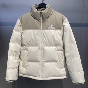 B2ACC4503 2022年冬装新款潮流休闲拼接PU皮立领保暖男羽绒服外套