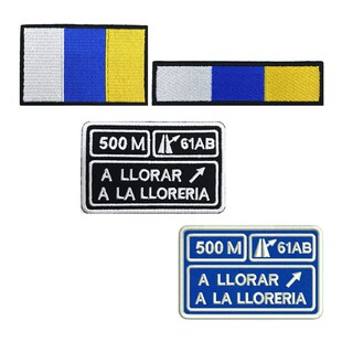 跨境货源500M POLICIA西班牙背心贴章魔术贴徽章英文字母刺绣布贴