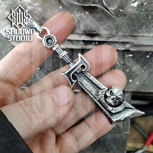 手午原创|魔兽世界纯银925灰烬使者吊坠十字军之剑项链部落联盟