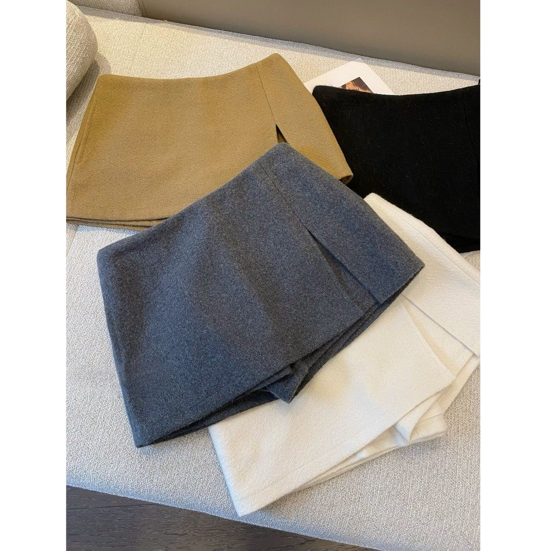 时尚设计感双层开叉毛呢半身裙女秋冬款高腰显瘦防走光A字包臀裙,女装/女士精品,休闲裤,淘宝优惠券,粉丝福利购,淘宝优惠卷