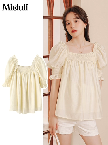米度丽 Летняя одежда для беременных, комплект, летняя рубашка, осенняя шелковая шифоновая кукла, короткий рукав