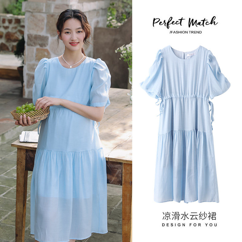 孕妇装夏款孕妇连衣裙夏装孕妇裙子夏季薄款仙女裙夏天潮妈长裙女