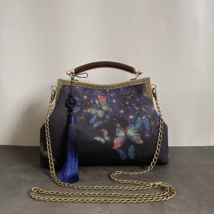 国风新中式复古口金包汉服旗袍包宴会手提斜挎包手工diy材料套装