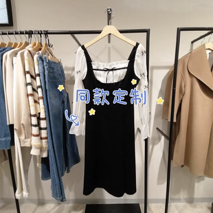 雪纺连衣裙324242008 时尚 甜美气质女人七分袖 2024年新款 女装