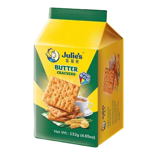 正品茱蒂丝奶油苏打饼干132g进口休闲可素食网红饼干零食解馋代餐