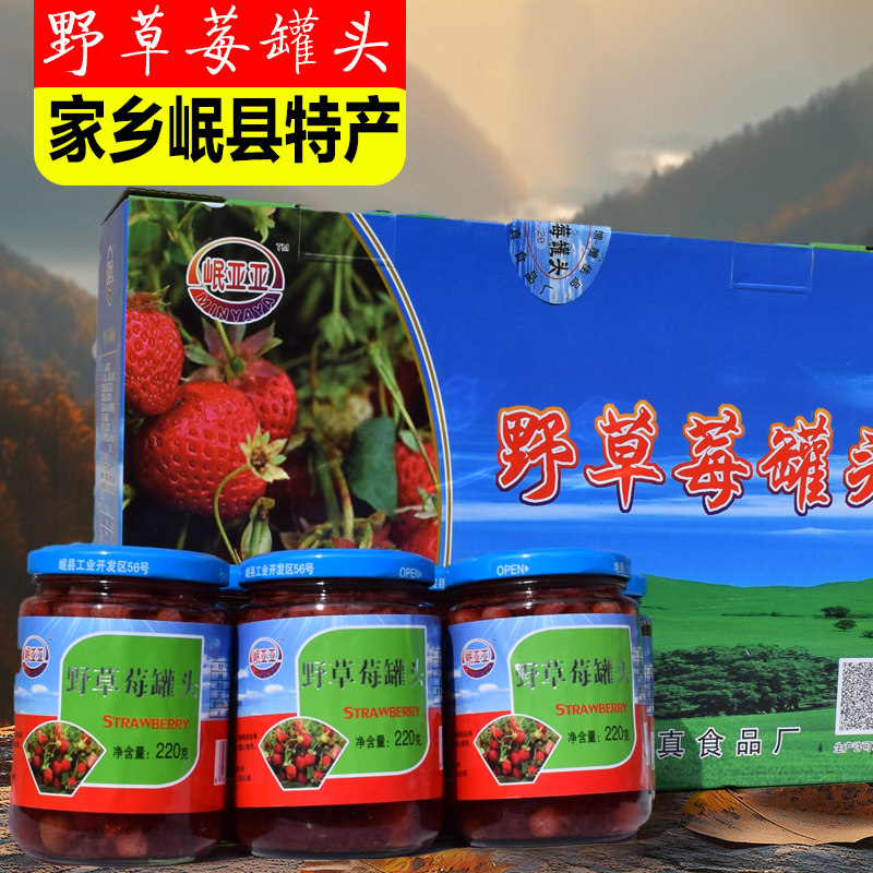 亚亚岷县野草莓罐头  甘肃特产定西新鲜小吃食品水果罐头岷县点心