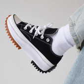 Star 男166800C Hike高帮女鞋 增高板鞋 168816C 帆布流星厚底鞋 Run