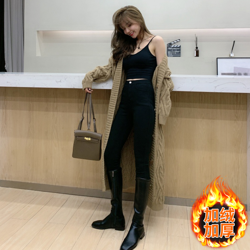 Official picture real price Plush thickening winter 2020 Korean high waisted slim Leggings