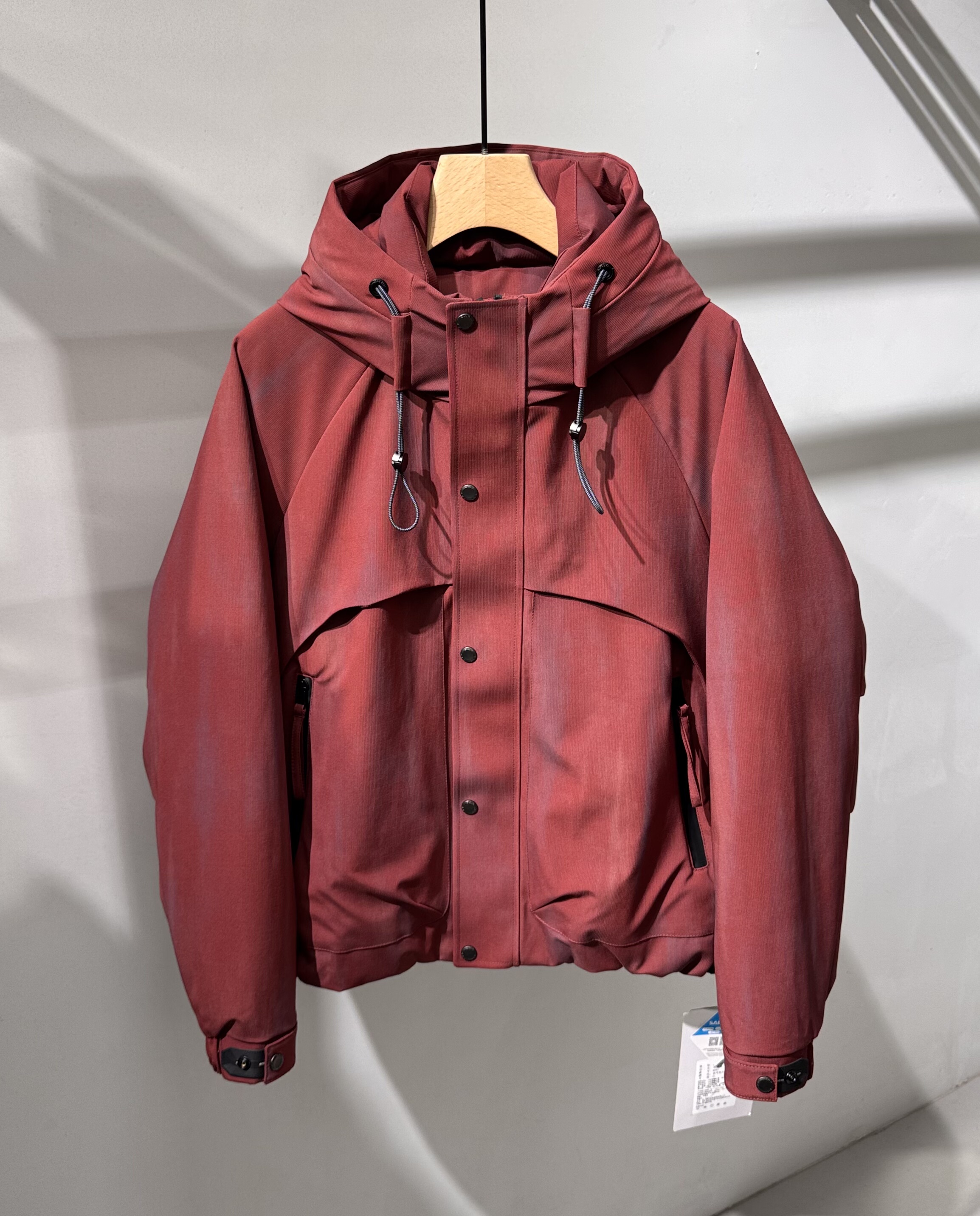 冬季新款男士连帽羽绒服美式扎染宽松百搭户外加厚保暖羽绒冲锋衣