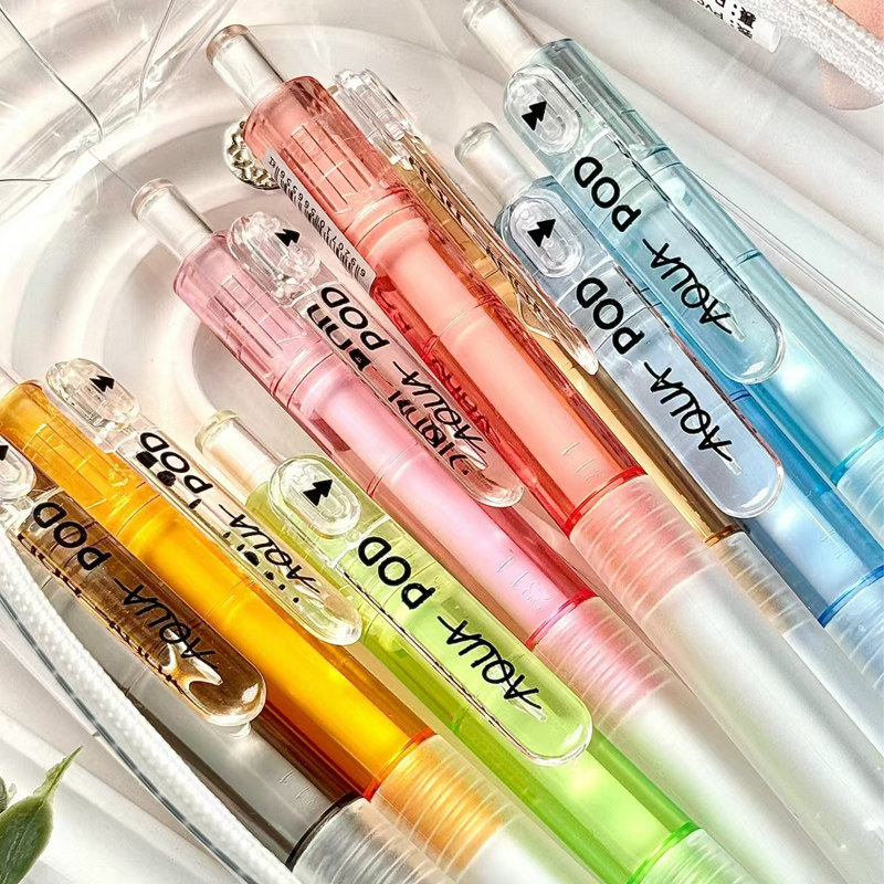 日本platinum白金小爱豆透明新色中性笔pod按动水笔学生用手账彩色0.