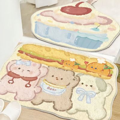 吸水防滑地垫仿羊绒地毯卡通卫浴厕所浴室脚垫