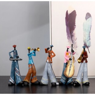 1 resin band statue, creative instrument model sculpture,