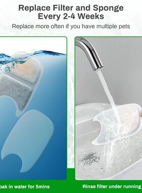 rbon Multi Filtration Odor Removal Pet Water Fountain Filter